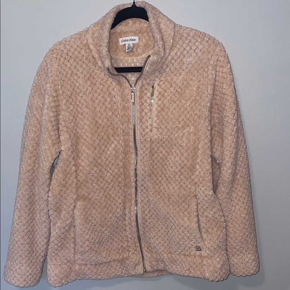 Calvin Klein Women's Pale‎ Pink Teddy Jacket